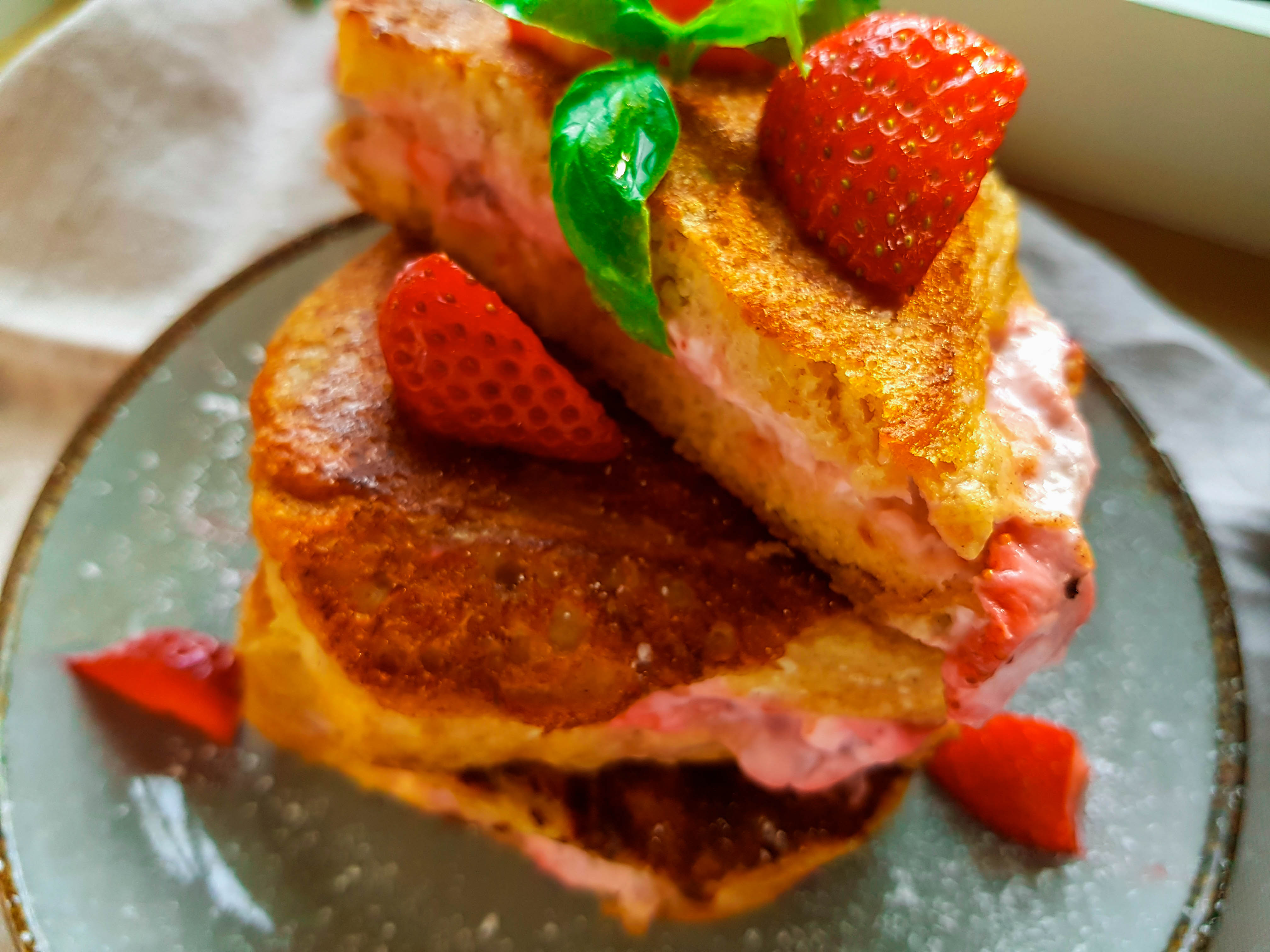 Strawberry cream cheese stuffed French toast